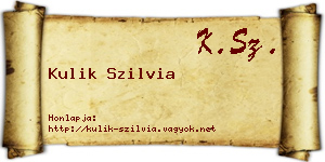 Kulik Szilvia névjegykártya