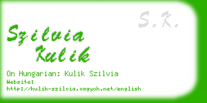 szilvia kulik business card